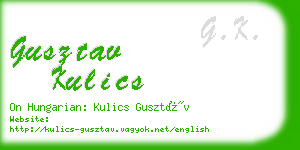 gusztav kulics business card